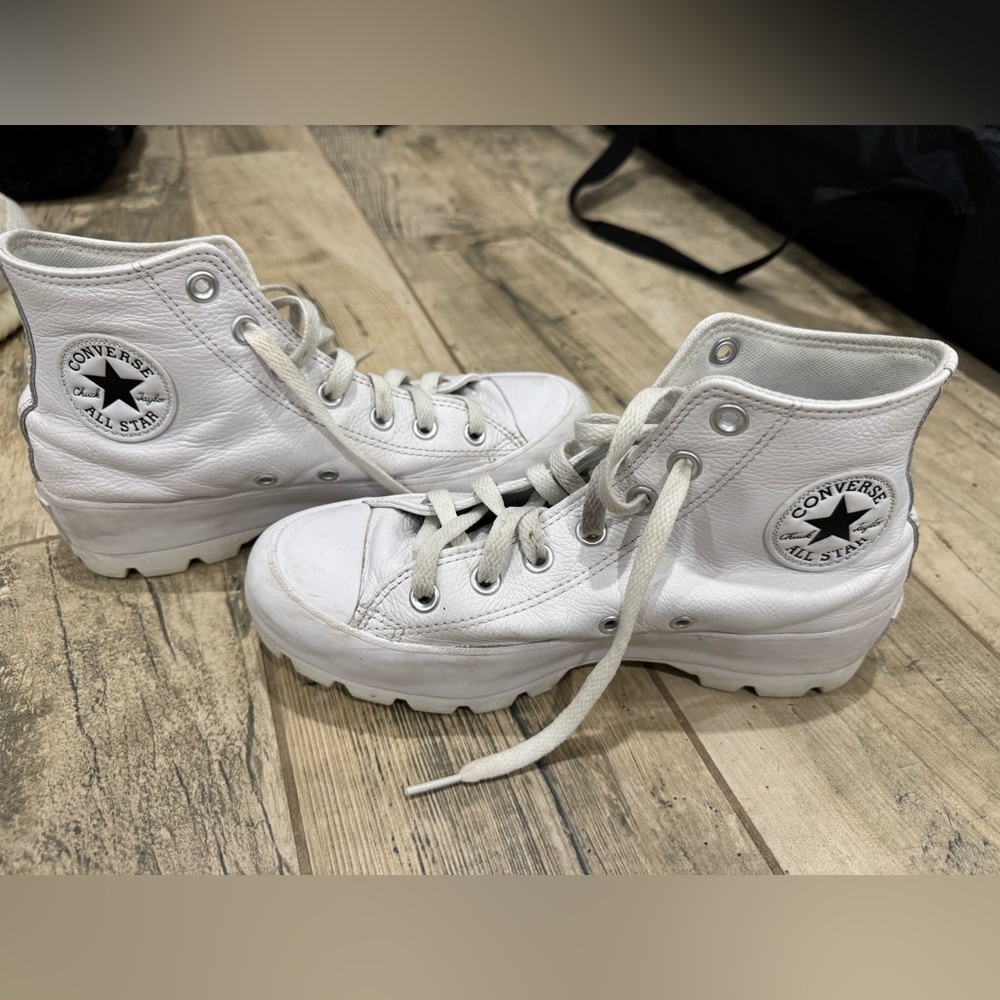 Converse White High-Top Platform Sneakers